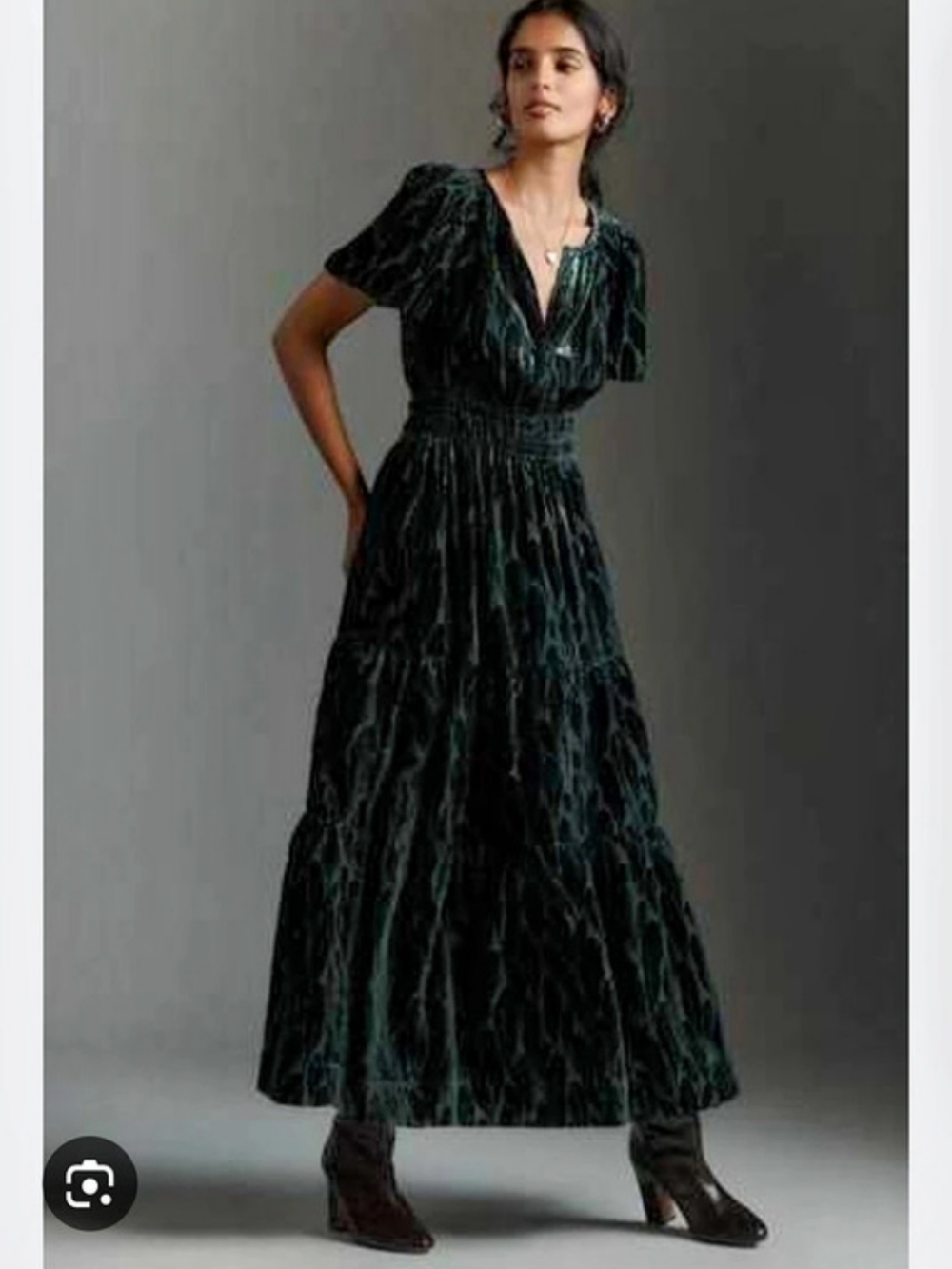 Anthropologie The Somerset Velvet Maxi Dress Black Maxi Dress Size XL